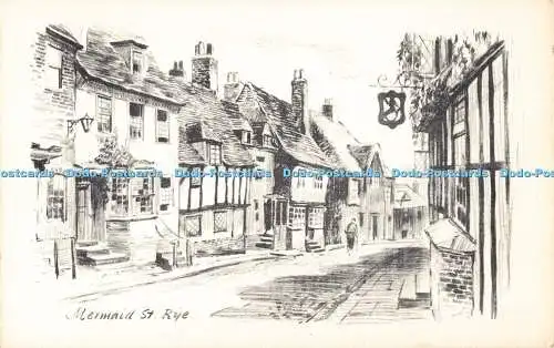 R192675 Mermaid St Rye Norman Pencil Sketch