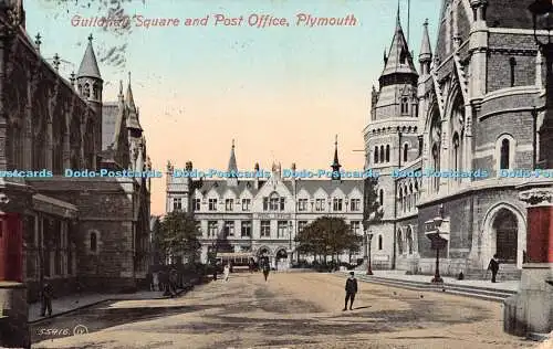 R192683 Guildhall Square and Post Office Plymouth Valentines Serie 1908