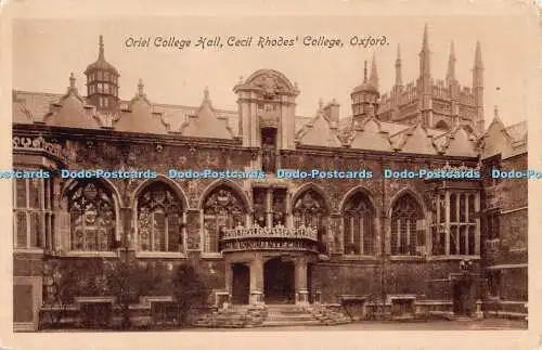 R192689 Oriel College Hall Cecil Rhodes College Oxford Oxford Times 1923