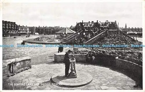 R194171 The Boating Lake and Bridge Redcar 211259 Valentines Silveresque