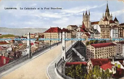 R194183 Lausanne La Cathedrale et le Pont Bessieres No 1224 Rob E Chapallaz