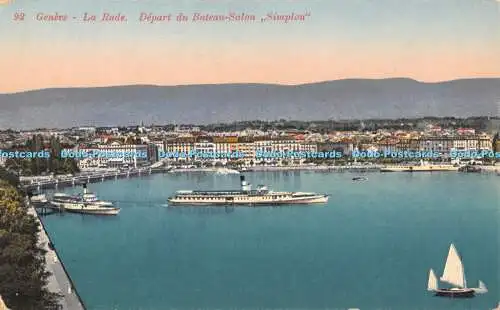 R194184 92 Geneve La Rade Depart du Bateau Salon Simplon Jaeger