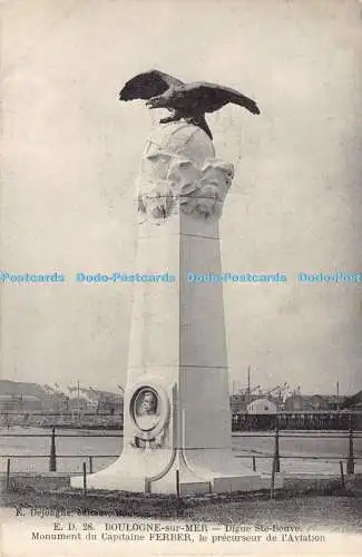 R192756 E Dejonghe E D 28 Boulogne Sur Mer Digue Ste Beuve Monument du Capitaine