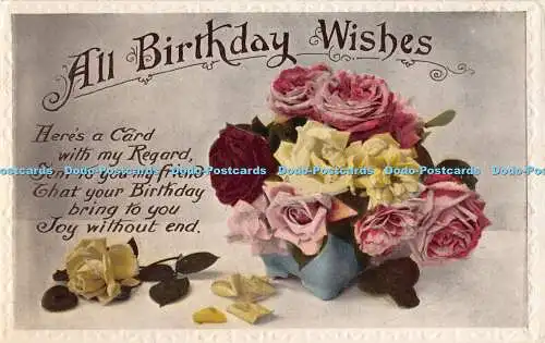 R192775 All Birthday Wishes Heres a Card with my Regard British Production Series