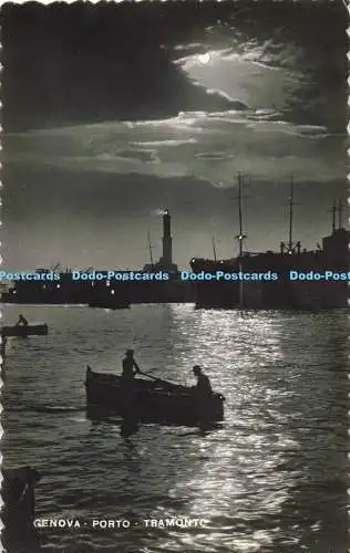 R195381 Genova Porto Tramonto F Cali Foto Stampa Ambeli