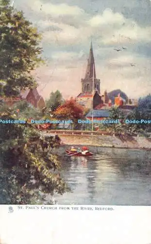 R192891 St Pauls Church from the River Bedford Tuck Oilette 6167 1906