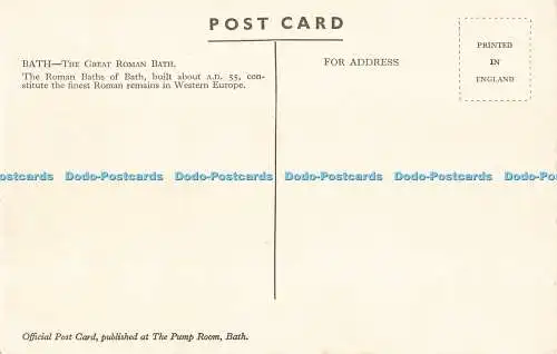 R195413 Bad Das Große Römische Bad mit Taucherstein Offizielle Postkarte Die Pumpe