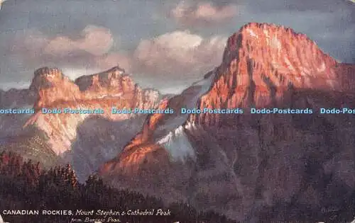 R192945 Kanadische Rocky Mountains Mount Stephen and Cathedral Peak vom Burgess Pass Seri