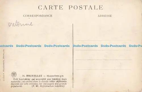 R195444 Bruxelles Manneken pis F Walschaerts F W Reproduktion interdite