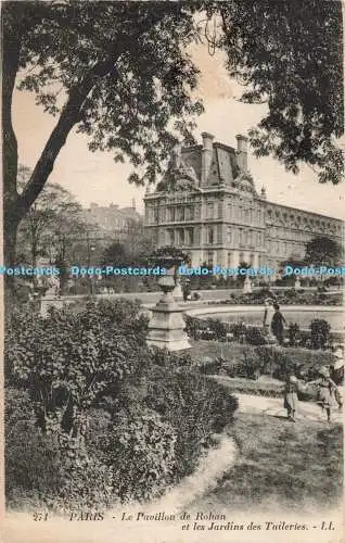 R195453 Paris Le Pavillon de Rohan et les Jardins de Tuileries LL Levy et Neurde