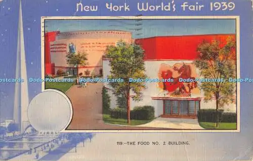 R194451 New York World Fair 1939 The Food No 2 Building Officially Licensed Mil