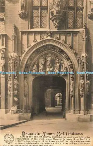 R195492 Brüsseler Rathaus Eingang La Belgique Historique Photoypie