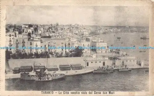 R192996 Taranto La Citta vecchia vista del Corso due Mari 1728 Uff Revis stampa