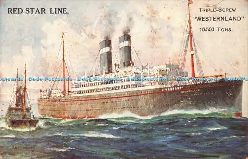 R194481 Red Star Line Dreifachschraube Westerland nach New York und Kanada