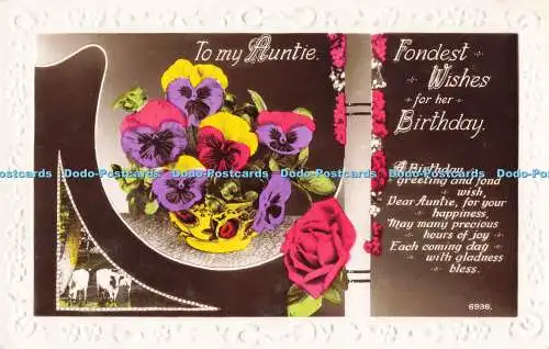 R194572 To my Auntie Fondest Wishes for her Birthday A Birthday gruß and fon