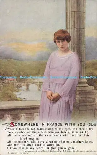 R195756 Irgendwo in Frankreich bei dir 3 Bamforth Songs Serie Nr 5042
