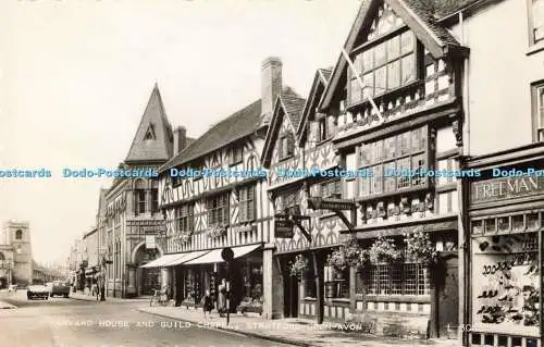 R194763 Harvard House and Guild Chapel Stratford Upon Avon Valentines RP