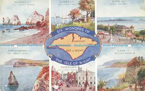 R194773 Sechs Wunder der Isle of Wight Kunstfarbe Brian Gerald Valentines Mult