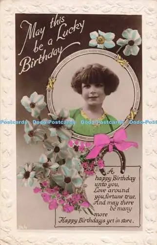 R195835 May this be a Lucky Birthday A happy Birthday to you RP 1929