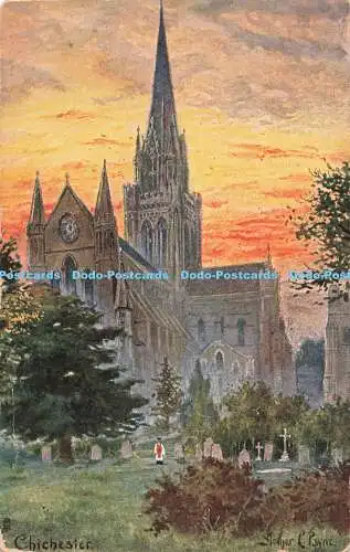 R195899 Chichester English Cathedrals Oilette 6498 Tuck 1904