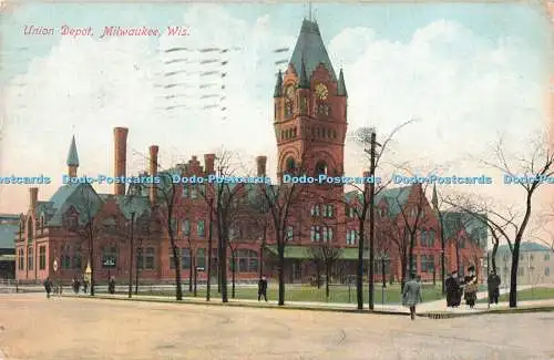 R194891 Union Depot Milwaukee Wis Jno T Faber 1909