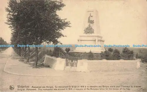 R197329 Nels Waterloo Belgisches Denkmal Dieses Denkmal wurde 1914 in Memo