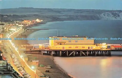 R19990 The Esplanade at Night Sandown I W Night Jarrold