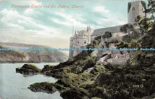 R193615 Dartmouth Castle und St Petrox Church Valentines Serie