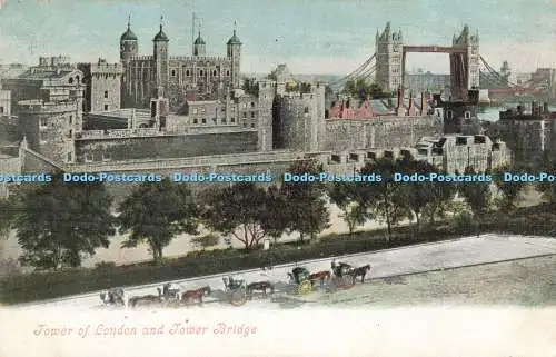 R198718 Tower of London und Tower Bridge Valentines Serie 1905