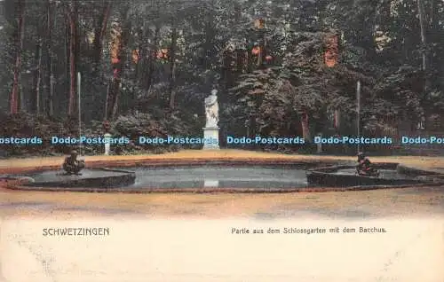 R193684 Schwetzingen Partie aus dem Schlossgarten mit dem Bacchus Otto Schwarz