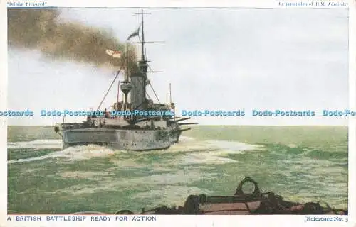 R197567 Britain Prepared H M Admiralty A British Battleship Ready for Action Ref