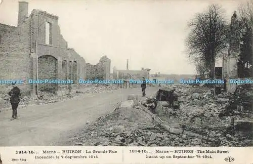 R197657 1914 15 Marne Huiron Die Hauptstraße brannte am 7. September 1914 E Le