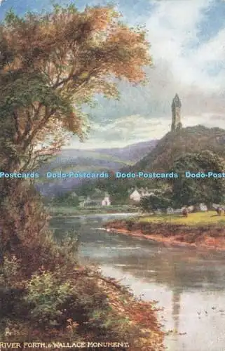 R195325 River Forth and Wallace Monument Stirling Oilette 6157 Tuck