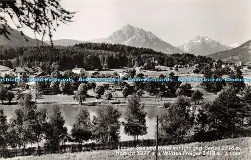 R197744 Lanser See und Hotel mit Igls geg Serles Habicht u Wilden Freiger Wilhel