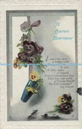 R196510 A Happy Birthday I count this card a happy card Tuck Gem Birthday Postca