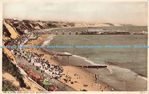 R197967 Pier and Sands from West Cliff Bournemouth Nigh 1939