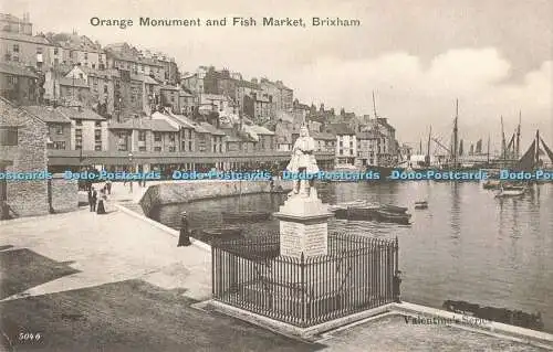 R200750 5046 Orange Monument and Fish Market Brixham Valentines Serie