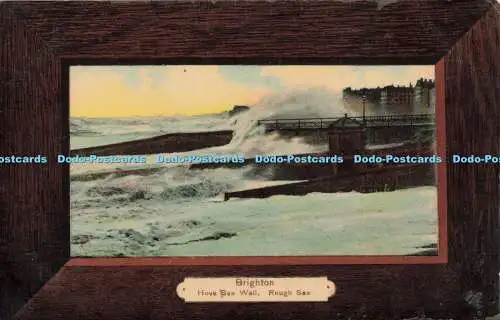 R198005 Brighton Hove Sea Wall Rough Sea The Milton Artlette Glazette Series No