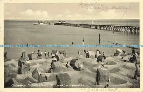 R196696 Ostseebad Gromitz i Holst Strand mit Landungsbrücke 1938