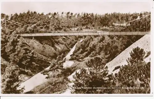 PC33215 Alaun-Chin-Hängebrücke. Bournemouth. Dearden und Wade. Sonniger Süden