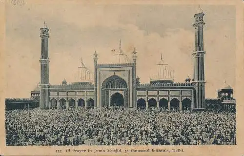 PC52709 Id Prayer in Juma Musjid. 50 Tausend Gläubige. Delhi. Ansichten von Indien.