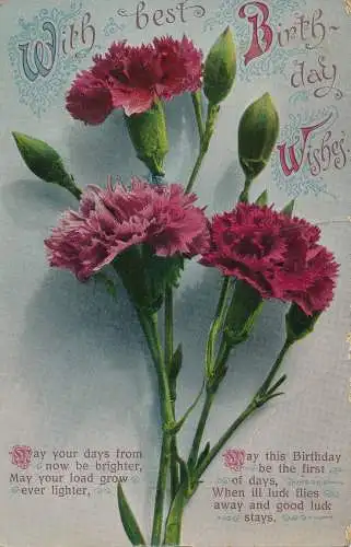 PC59471 mit den besten Geburtstagswünschen. Blumen