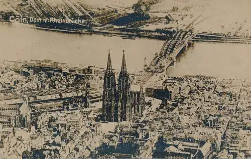 PC54423 Coln. Dom m. Rheinbrücke