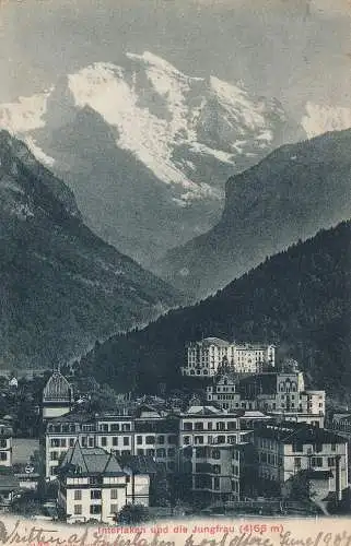 PC54738 Interlaken und die Jungfrau. Fotoglob. Nr 3166. 1907