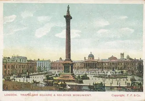 PC52370 London. Trafalgar Square und Nelsons Monument. F. F