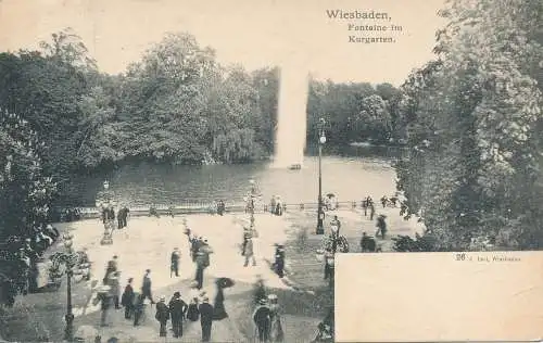 PC53266 Wiesbaden. Fontaine im Kurgarten. J. Levi. Nr 26. 1903. B. Hopkins