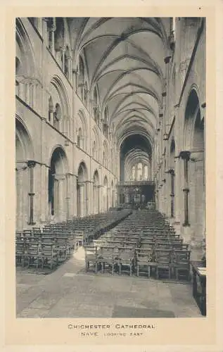 PC55216 Chichester Cathedral. Schiff. Blick nach Osten. Tuck