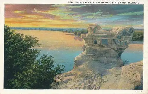 PC54610 Kanzelfelsen. Starved Rock State Park. Illinois. E. A. Bischof