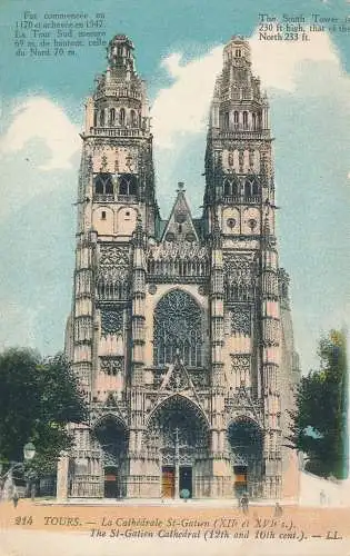 PC54713 Touren. Die Kathedrale St. Gatien. Levy Fils. Nr 214