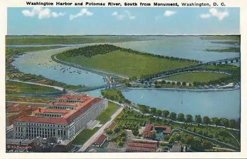 PC54521 Washington Harbor und Potomac River. Südlich vom Denkmal. Washington. D.